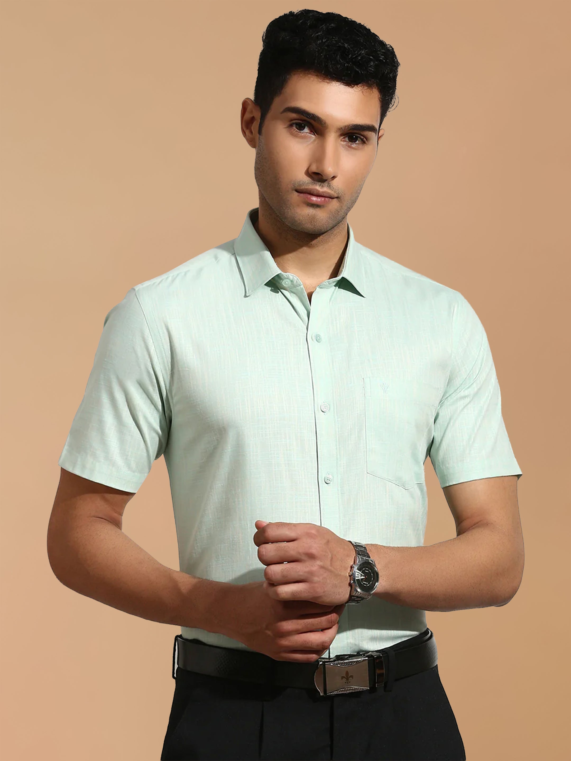 100% Cotton Green Smart Fit Shirt CL2 GT37