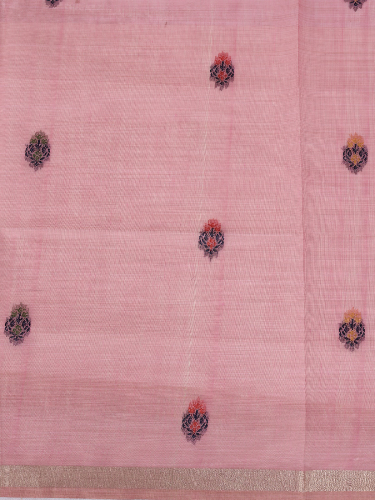 Women Spun Poly Pink Floral Printed Saree SP27