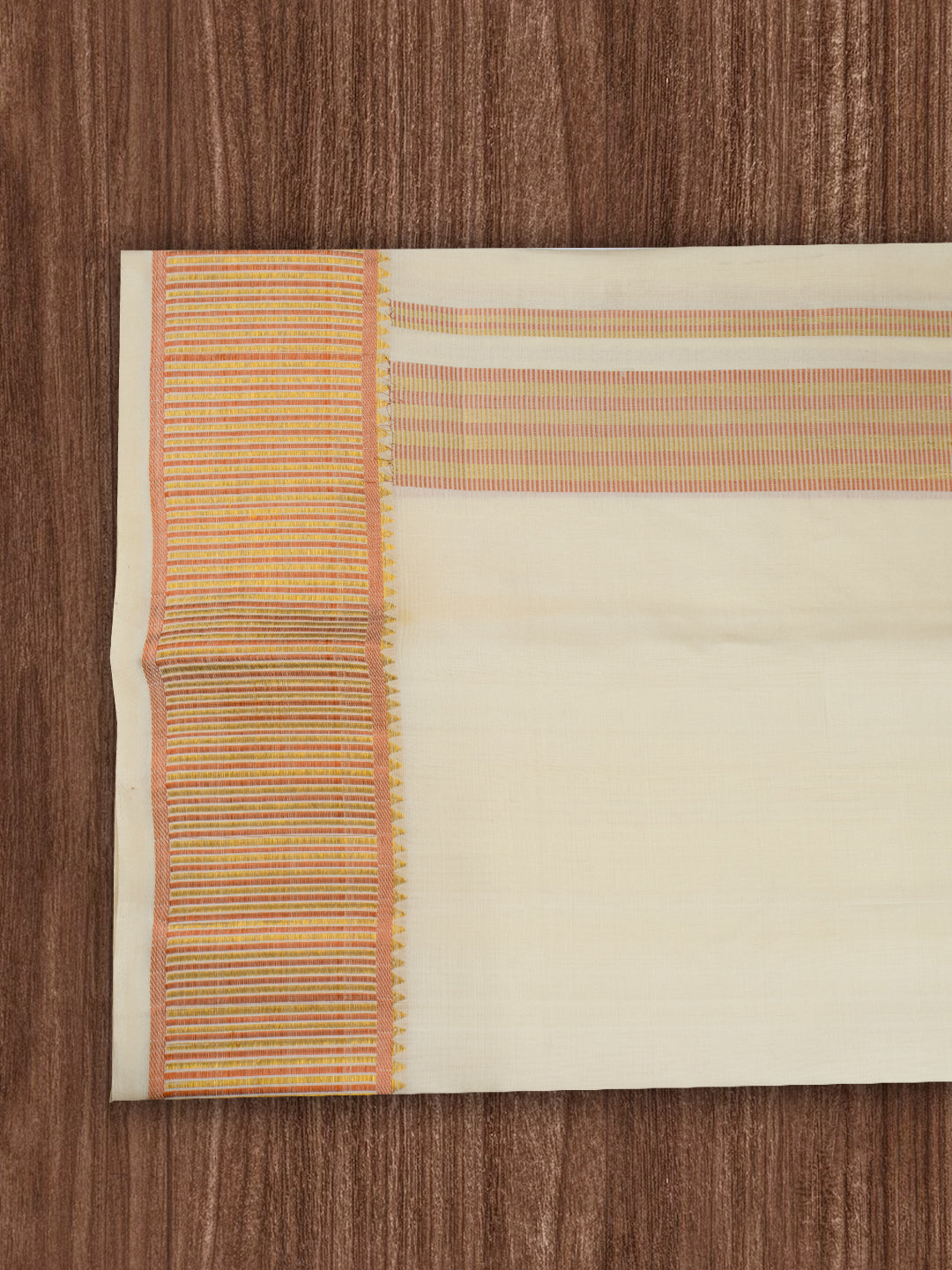 Men Pure Silk 4" Jari  Gold Border Amirtham