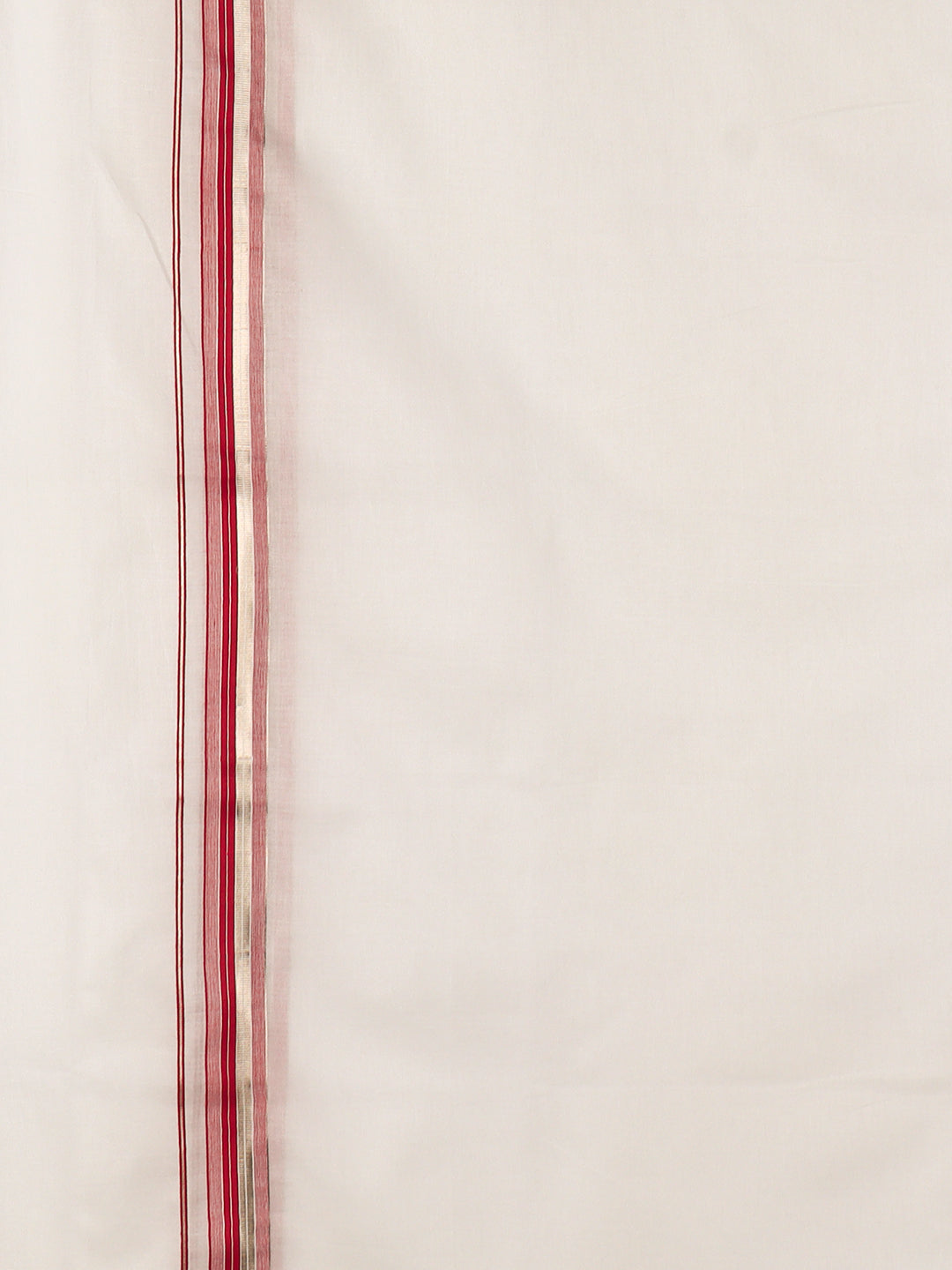 Men Red Fancy Jari Border Double Layer White Dhoti RG03