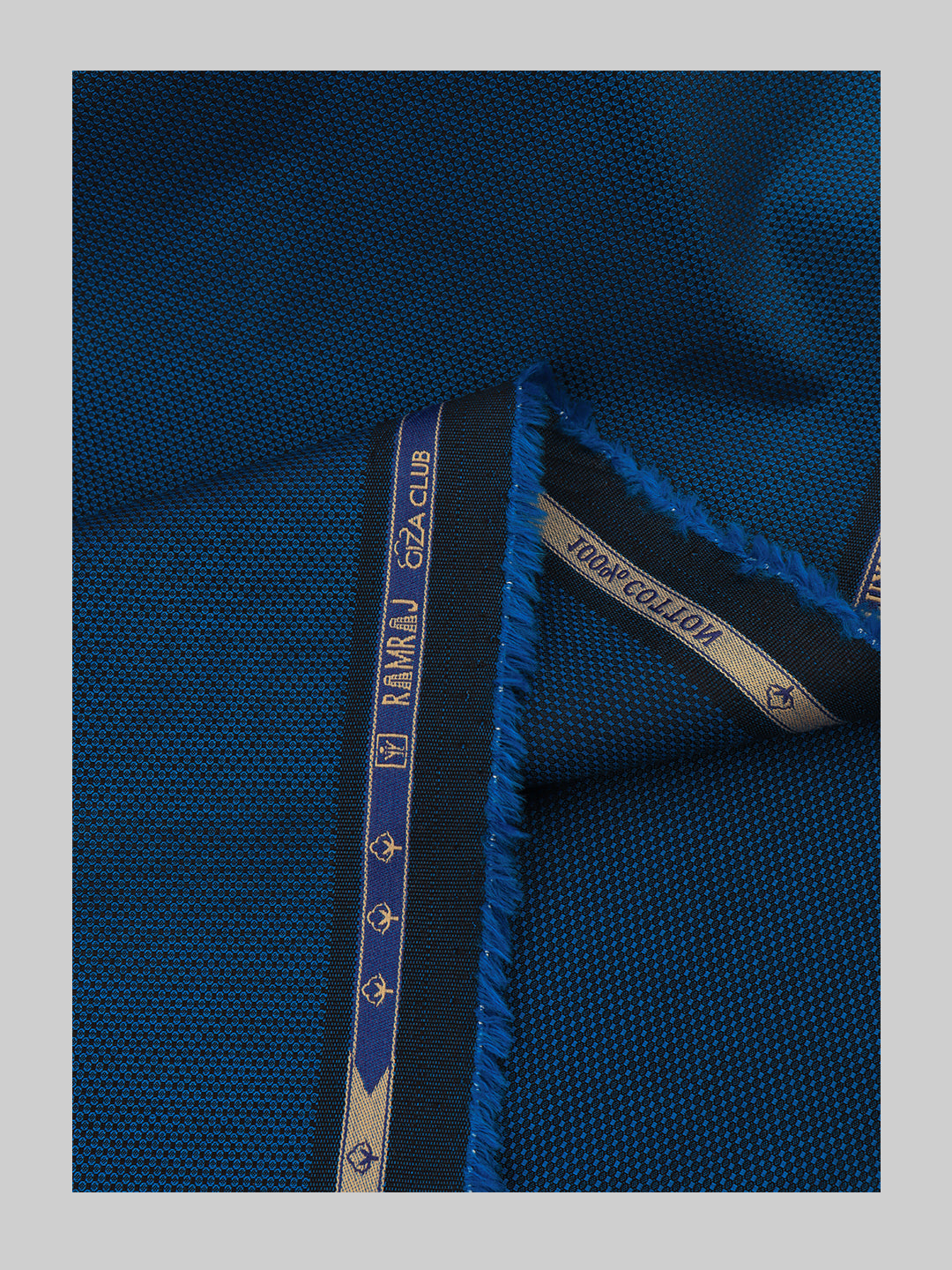 Men 100% Cotton Self Design Dark Blue Shirt Fabric Grand Iconic