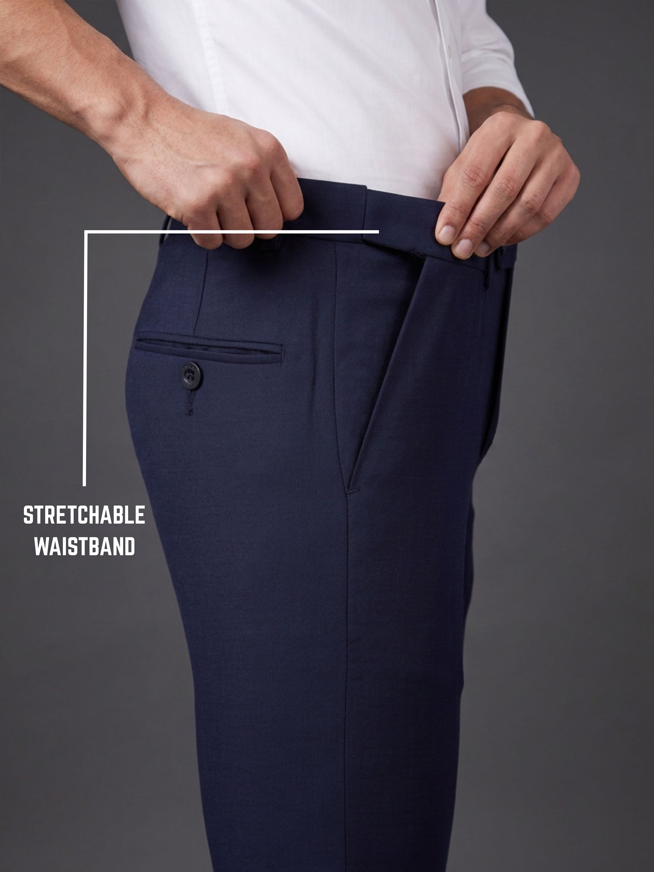 Prima Club Cotton Poly Viscose Stretchable Waistband Dark Blue Pants