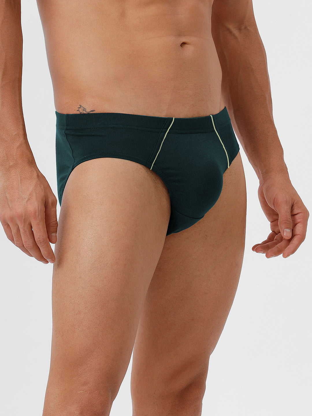 Men 100% Combed Cotton Assorted Colour Inner Elastic Brief Minar Pack of 2