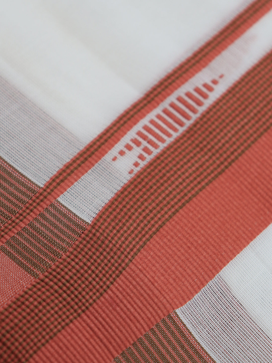 Double Layer Premium Handloom White Dhoti with Fancy Border - HLM101 4m