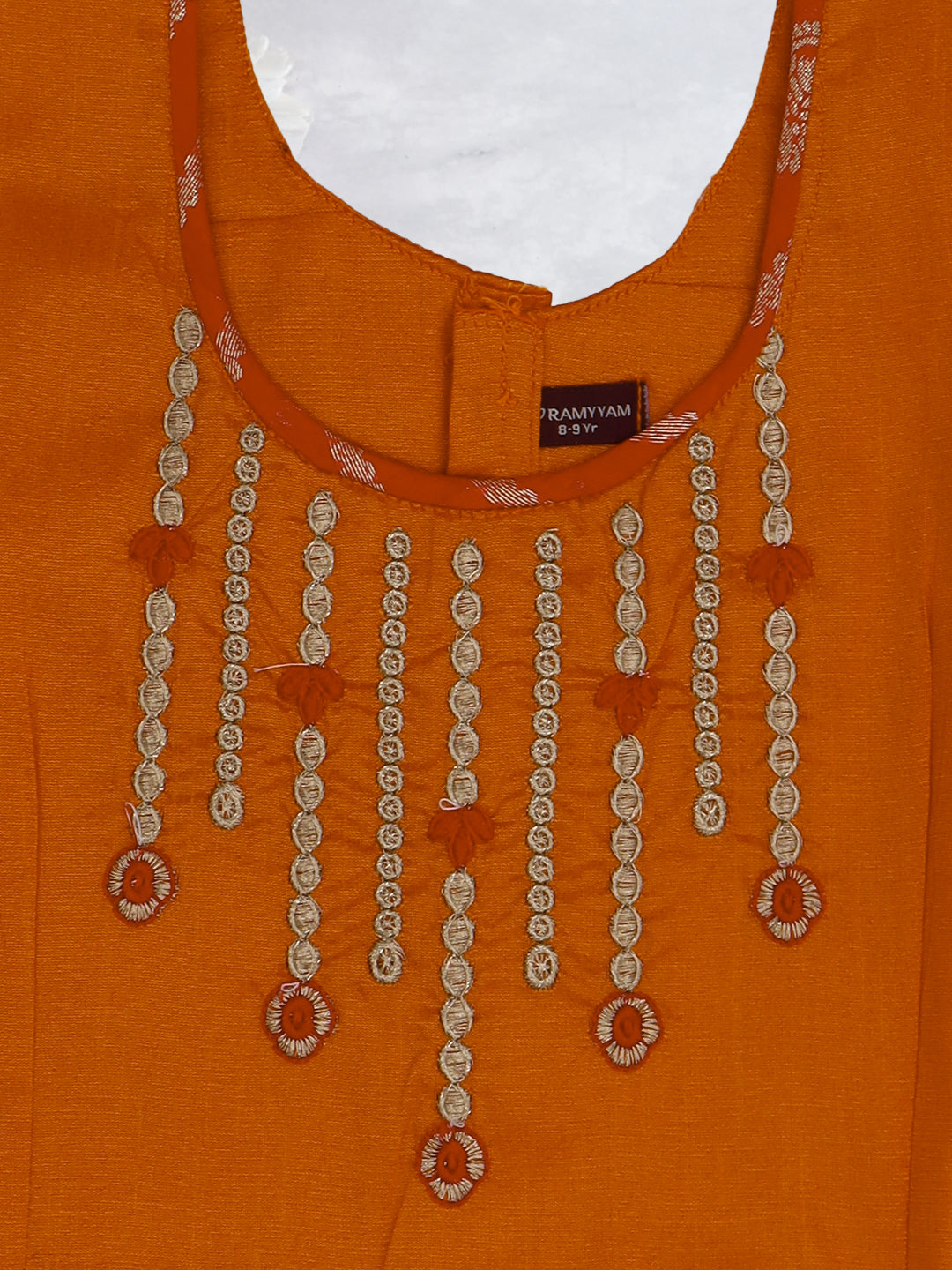 Girls Traditional Skirt Set Orange with Pink GPS27