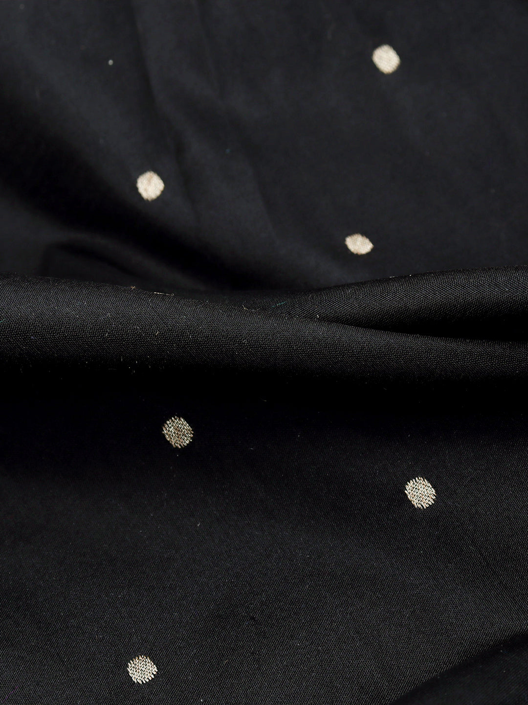 100% Pure Silk Shirt Fabric Black