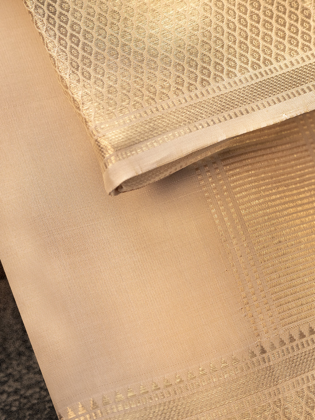 Premium Pure Silk Gold 4" Jari Border Plain Dhoti - Kalasam