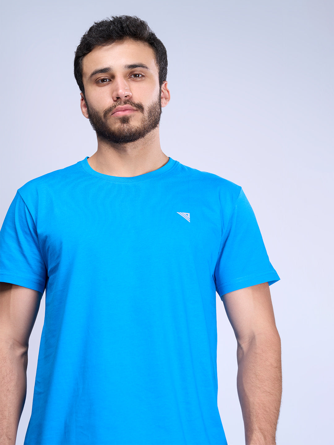 Men Cotton Blue Half Sleeves Expert Tee ET18