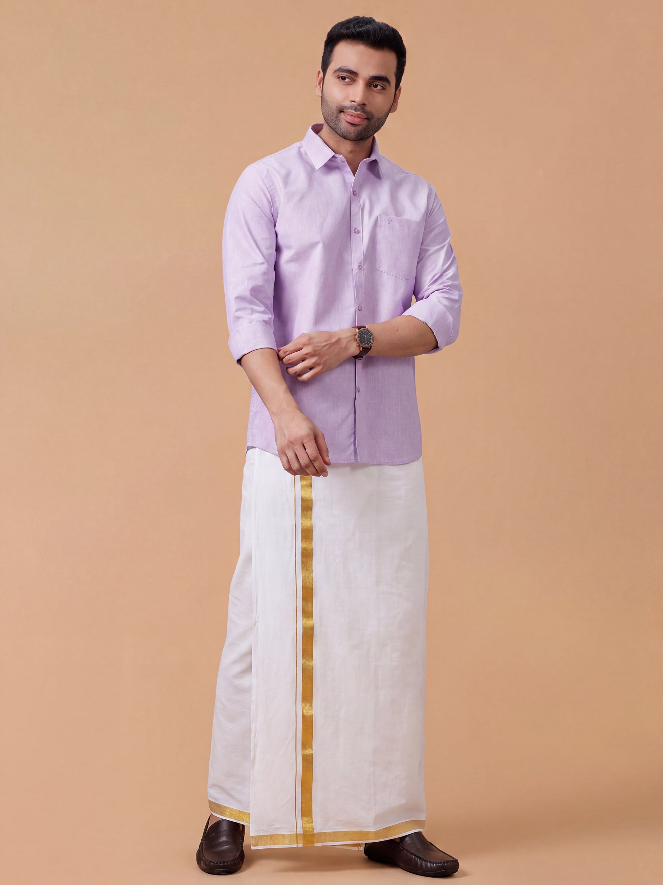 Cotton Rich Violet  Regular Fit Shirt T1 GC17