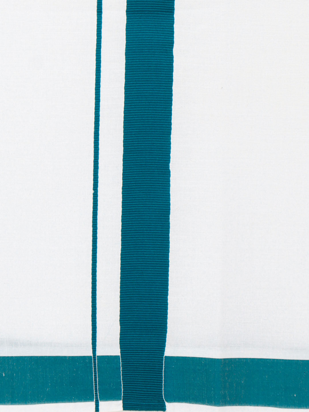 Men Cotton Blend Readymade Single Layer White Dhoti with Big Border GACS12