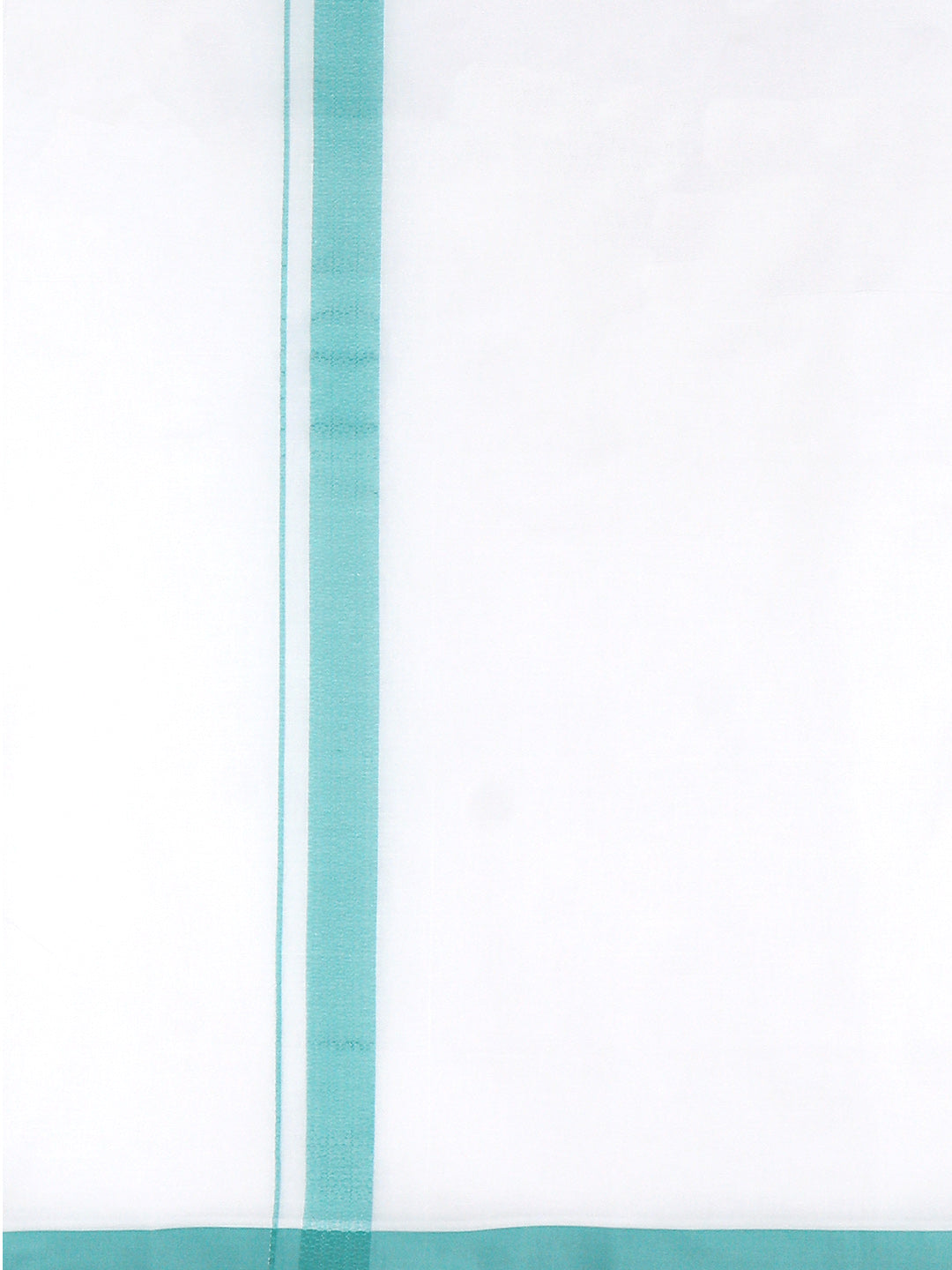Men Cotton Blend Double Layer White Dhoti with Fancy Border TF07