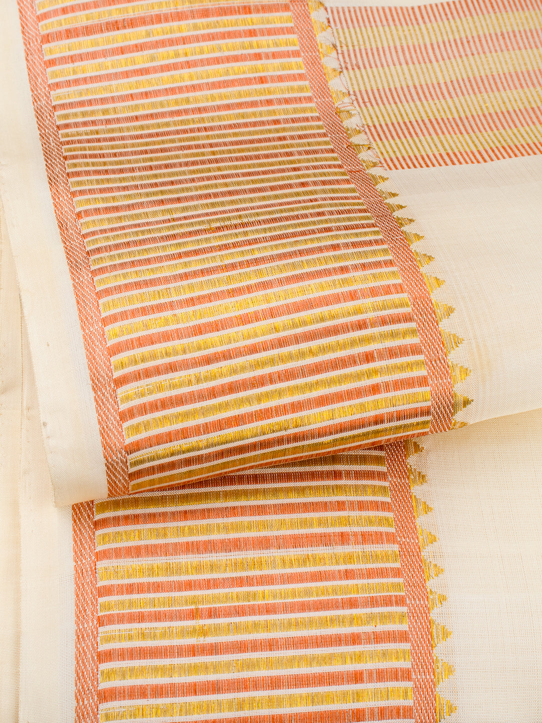 Men Pure Silk 4" Jari  Gold Border Amirtham