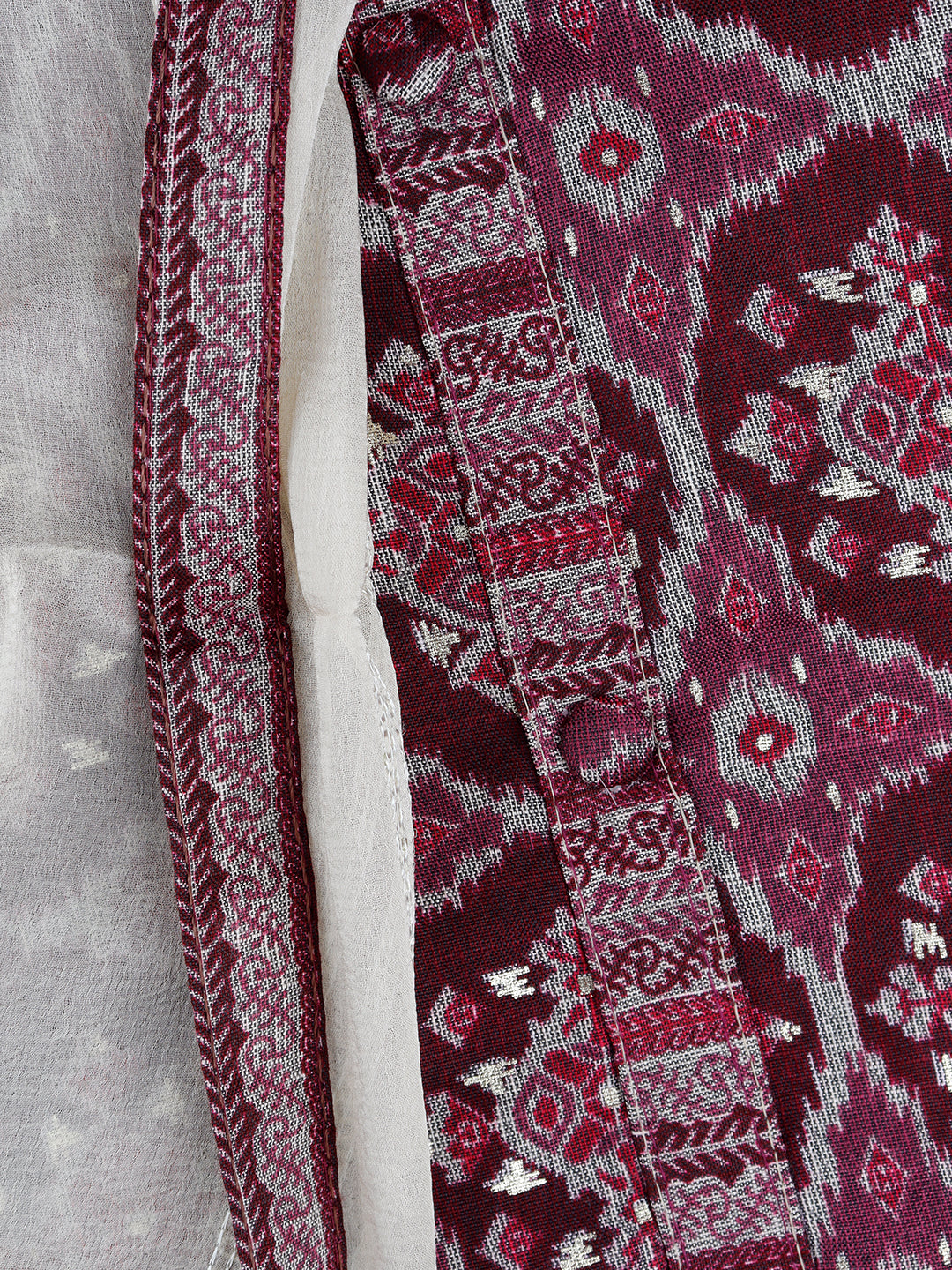Women Maroon Colour Self Design Digital Print Unstitched Tissue Cotton Dress Material DM128