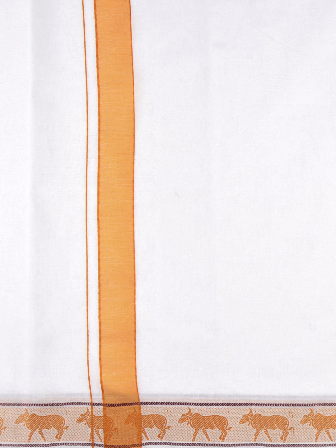 Men Cotton Mustard Fancy Border Panchakacham with Angavasthram Srirasthu(9+5) SR51