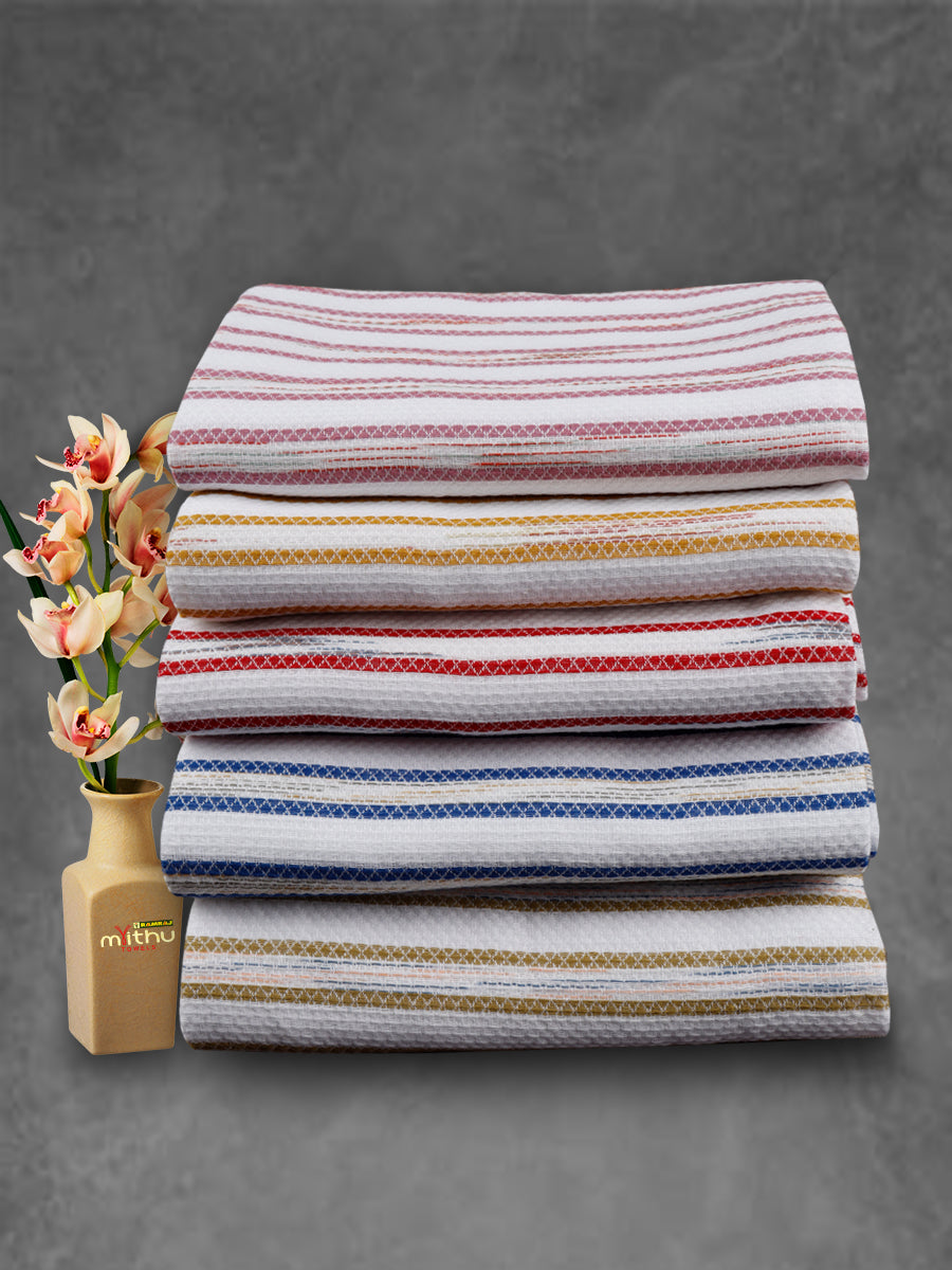 100% Cotton Signature Soft Feel Striped Bath Towel 1055 -Mix