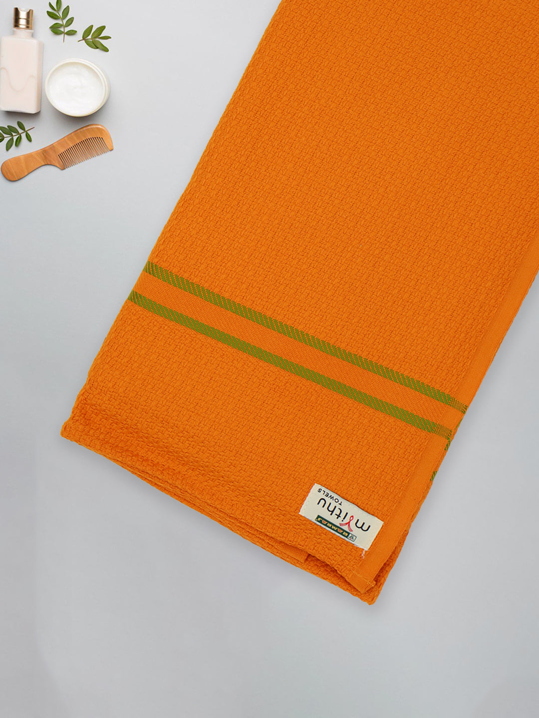 100% Cotton Self Designed Bath Towel Orange Magnus MCS02