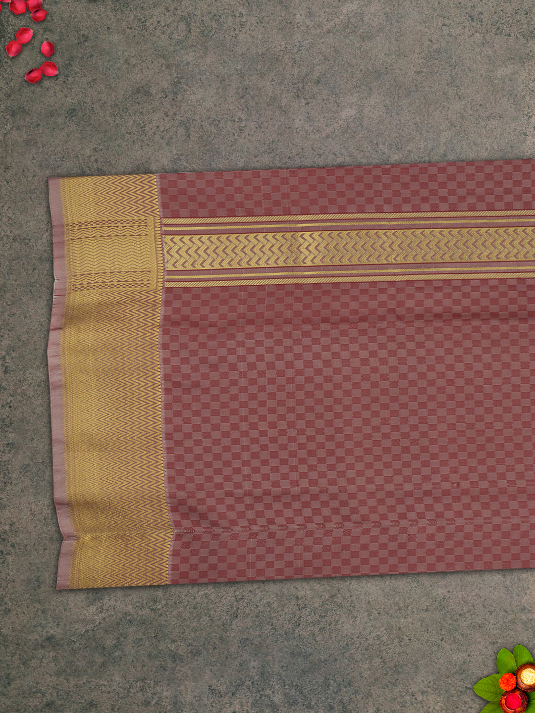 Mens Art Silk Zari Dhoti & Shirting Set Maroon Mangalakara