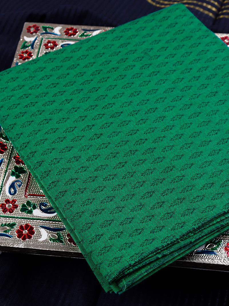 Pure Cotton Flower Design Green Dress Material DM74