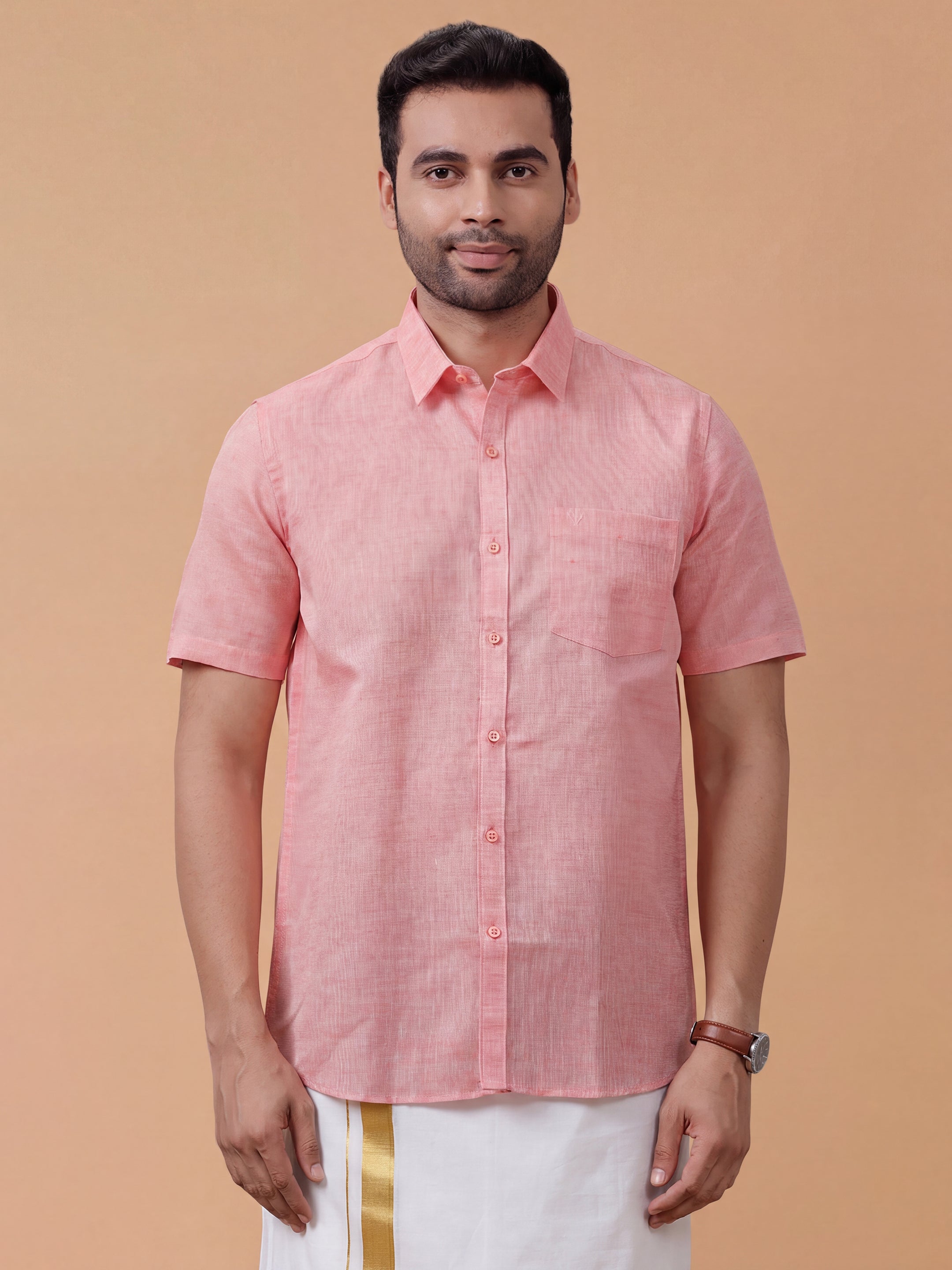 Cotton Rich LT Pink Regular Fit Shirt T3 CV11