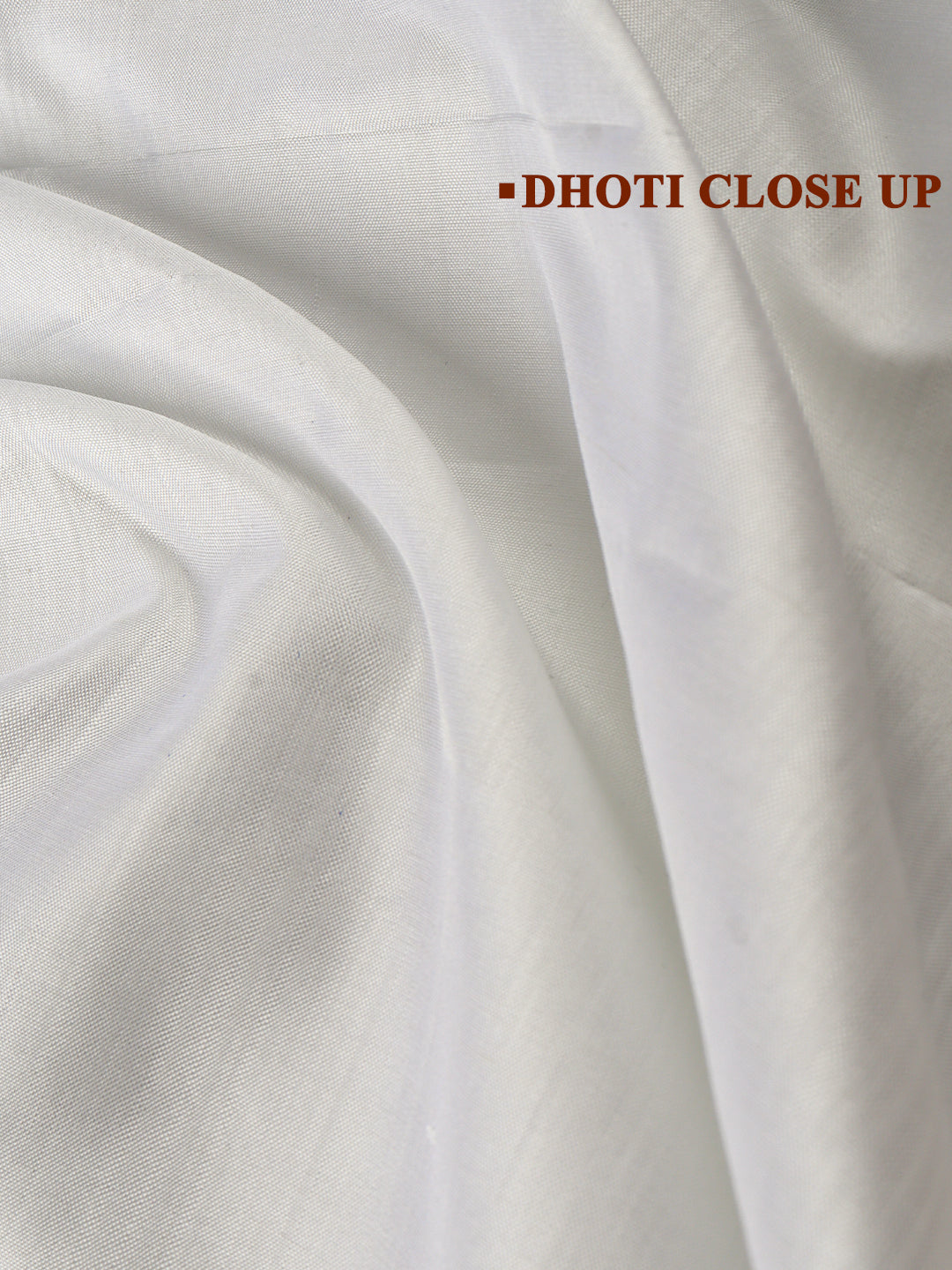 Men Pure Silk White with 1" inch Jari Border Double Layer Dhoti & Towel Set