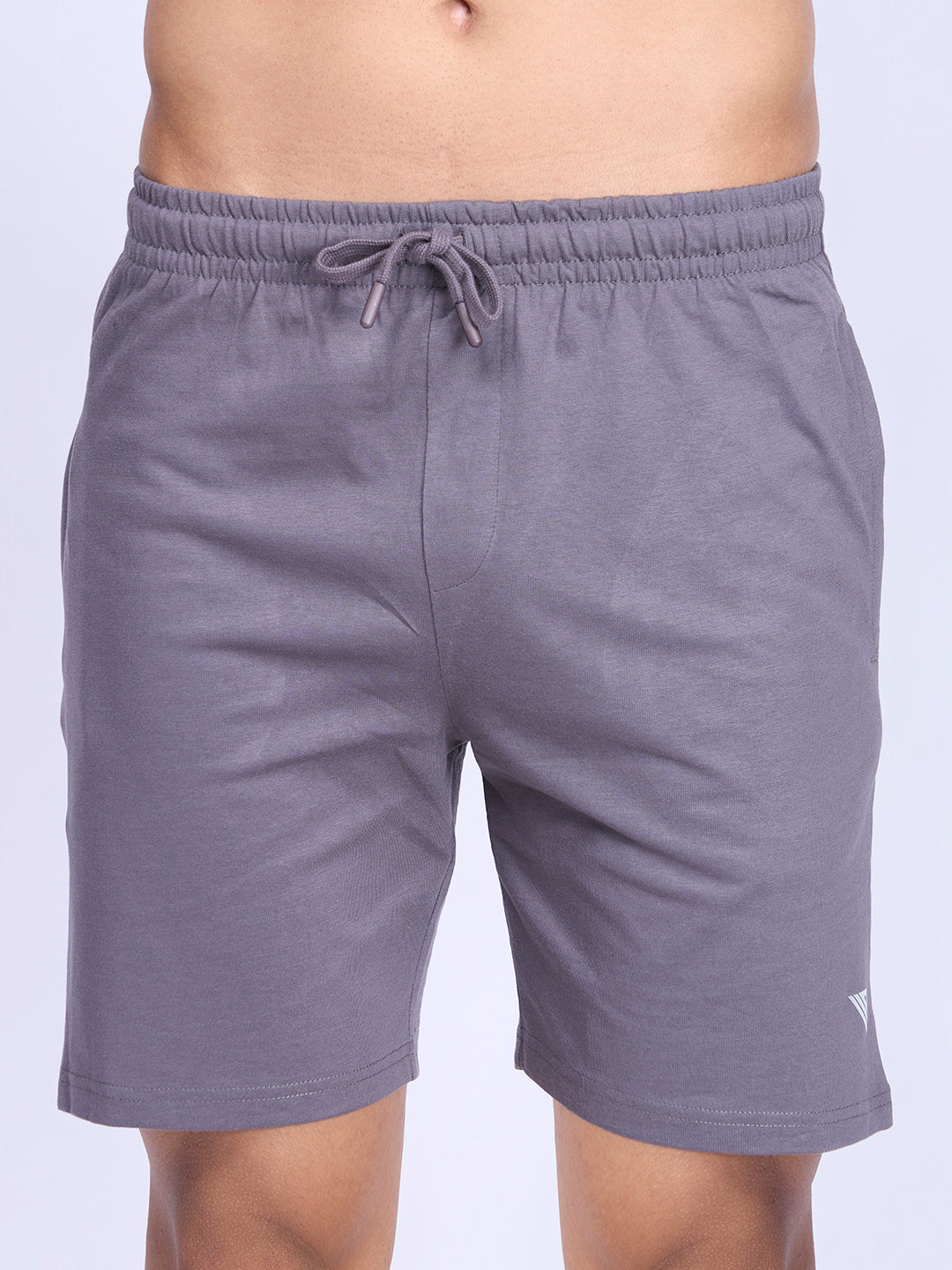 Men Cotton Rich Zipper Shorts Grey-ES5