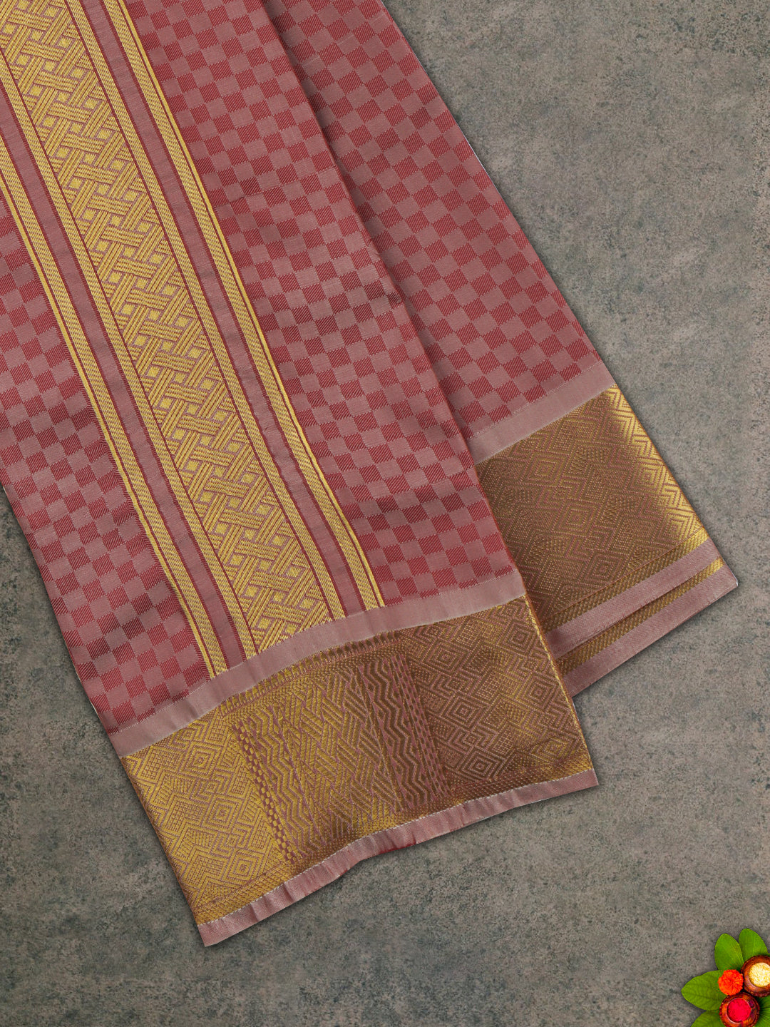 Mens Art Silk Zari Dhoti & Shirting Set Maroon Mangalakara