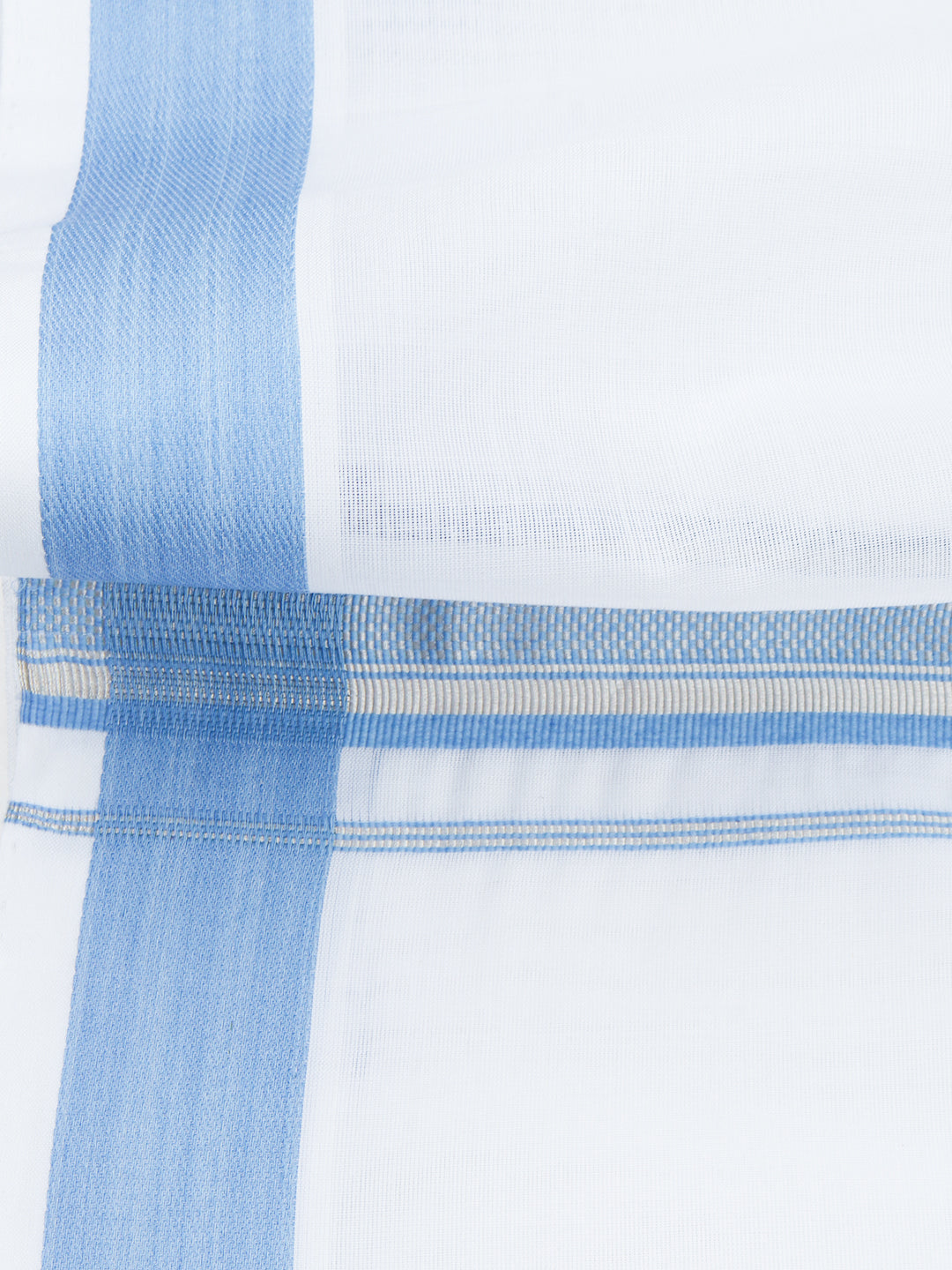 Mens Premium Handloom Dhoti Blue Fancy Border