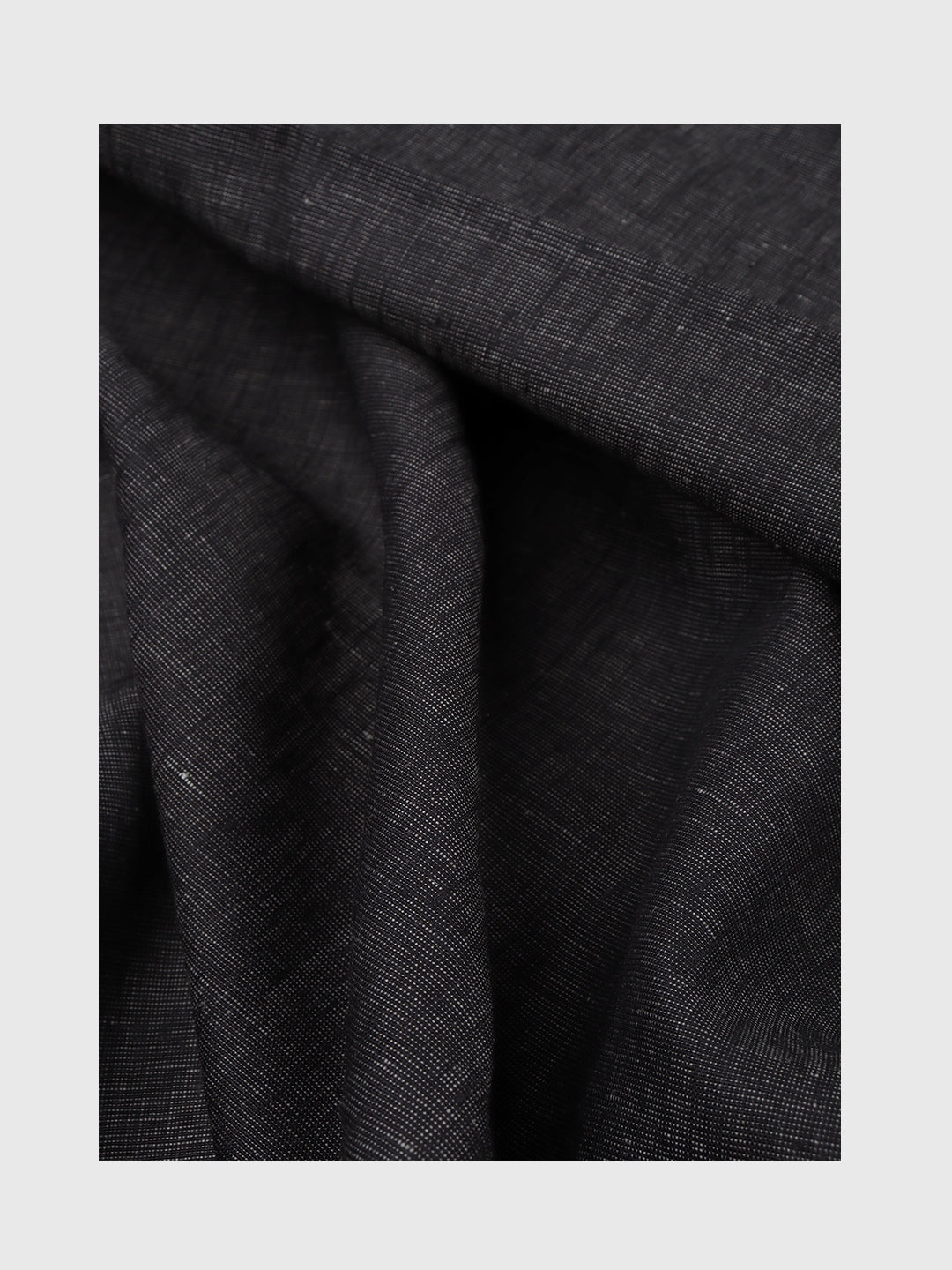 Men Black Linen Plain Suiting Fabric