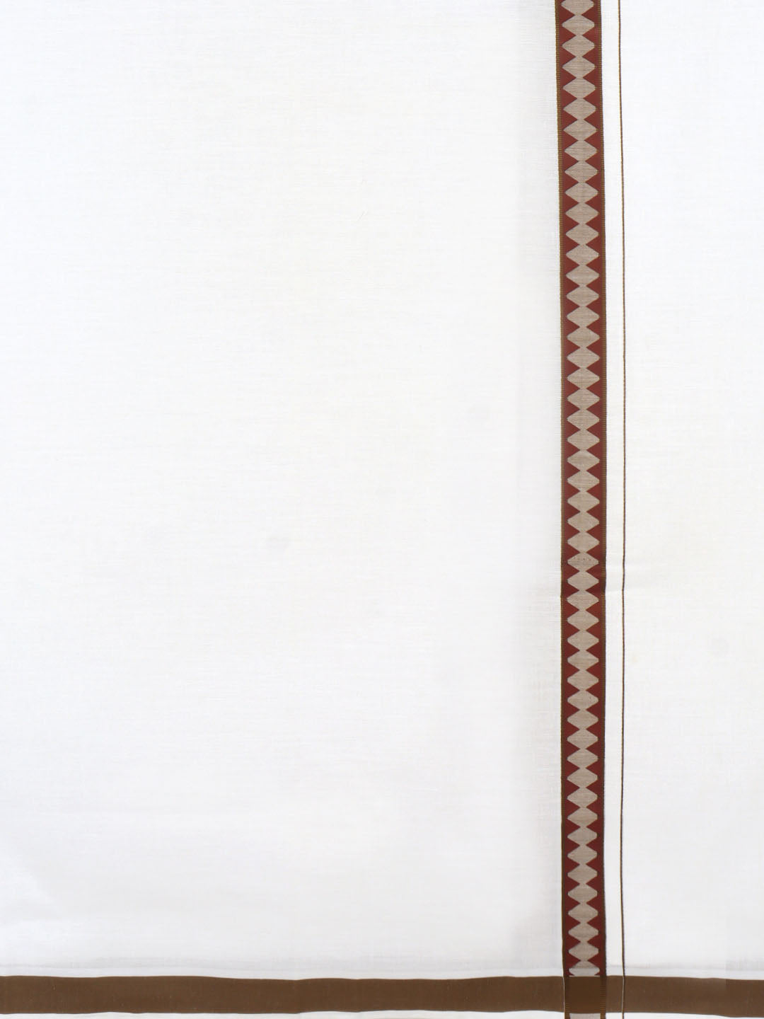 Men Cotton Blend Single Layer White Dhoti with Double Side Fancy Border HM 09