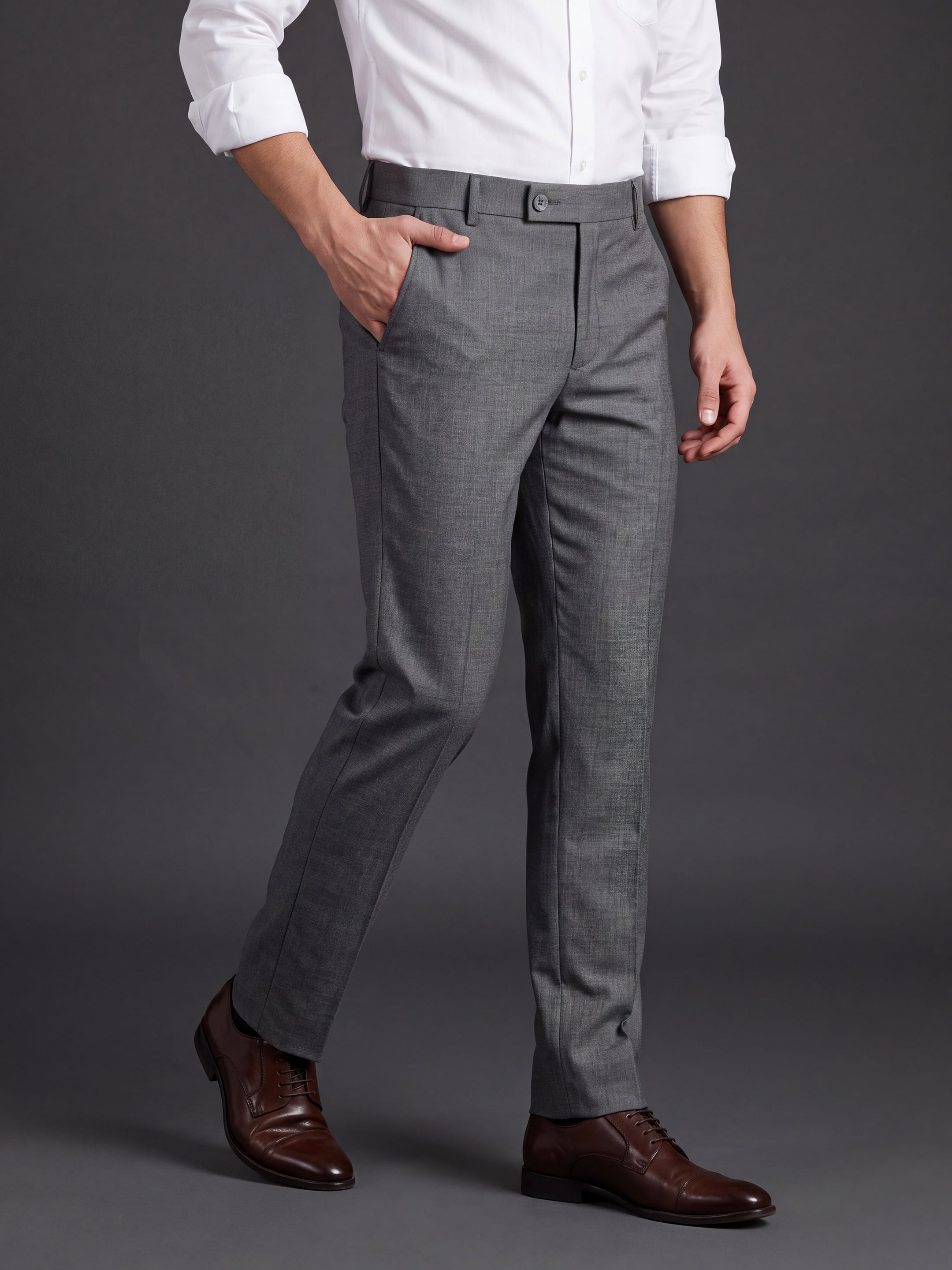 Prima Club Cotton Poly Viscose Stretchable Waistband Dark Grey Pants