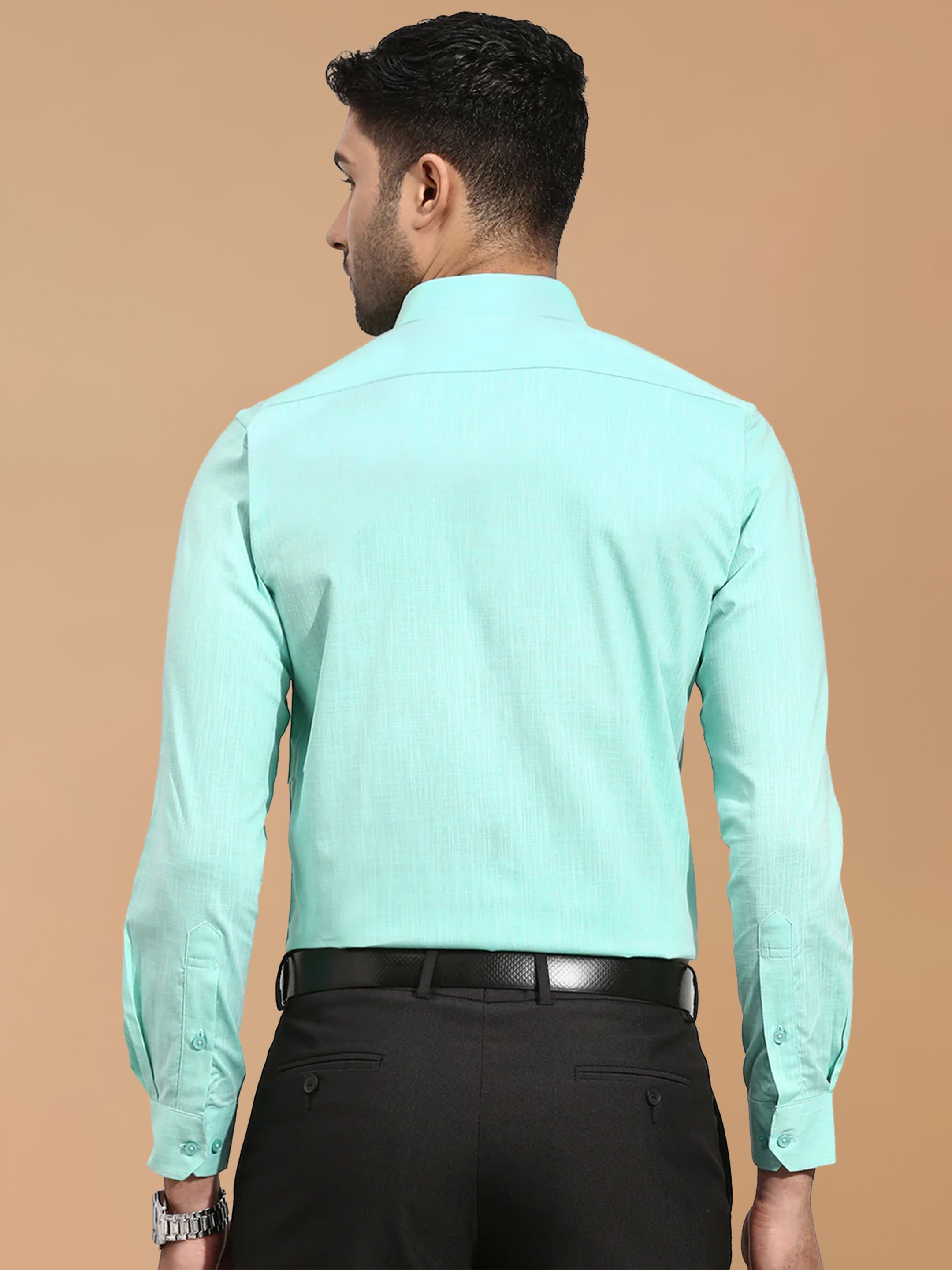 100% Cotton Vivid Cyan Smart Fit Shirt CL2 GT6