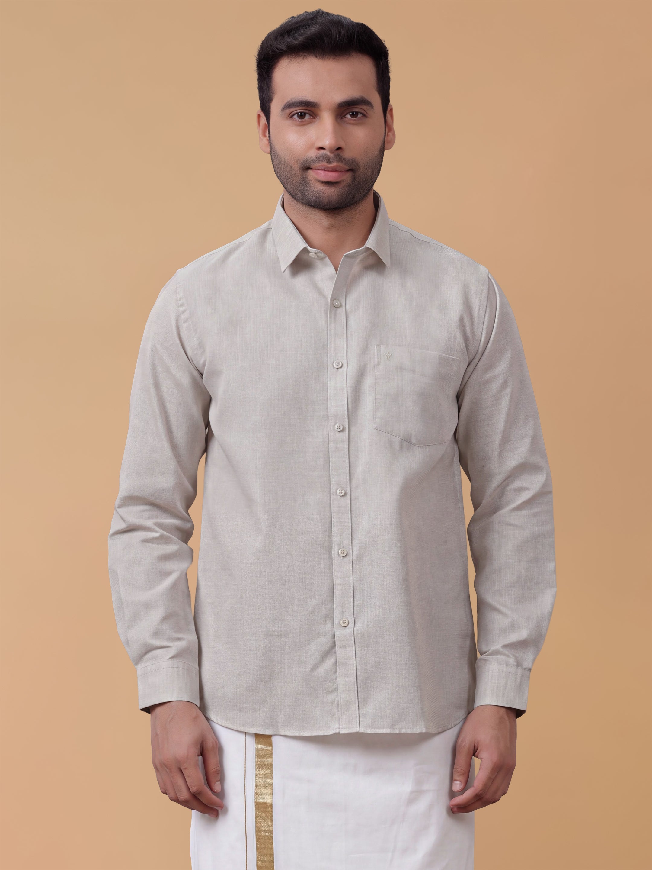 Cotton Rich Grey Regular Fit Shirt T3 CV7