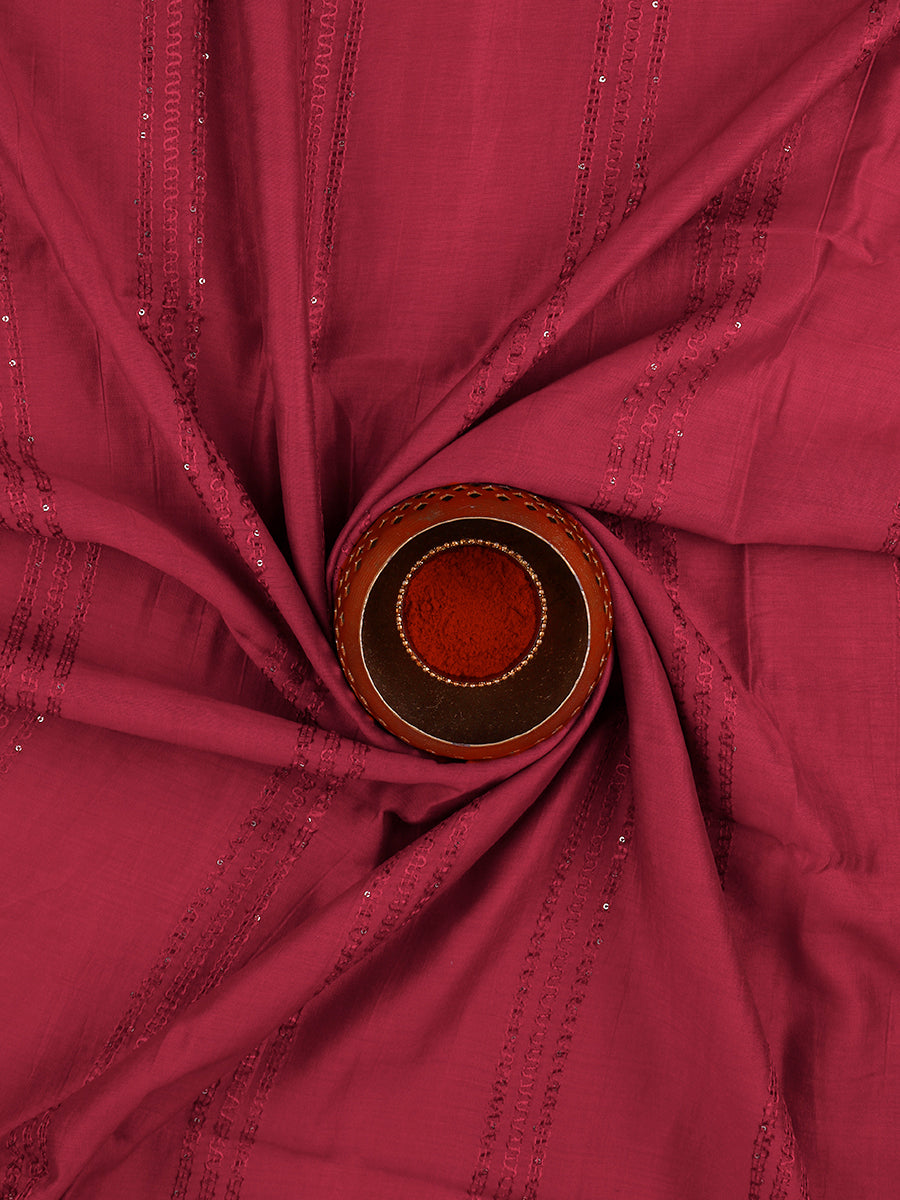 Women Sandal & Pink Flower Digital Print Unstitched Semi Raw Silk Cotton Dress Material DM88