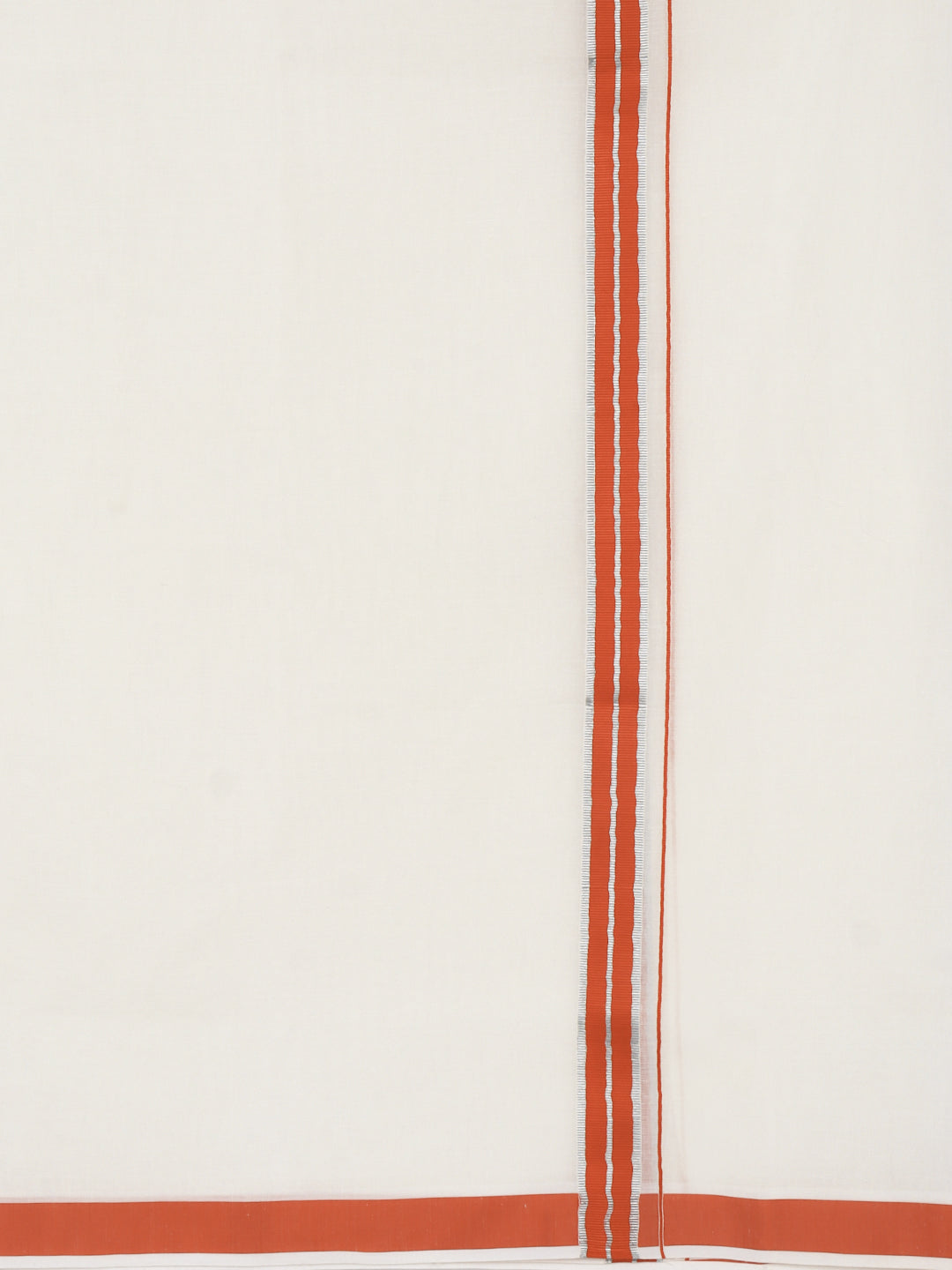 Men Kora Cotton Double Layer Dhoti with Fancy Jari Border VKSF01