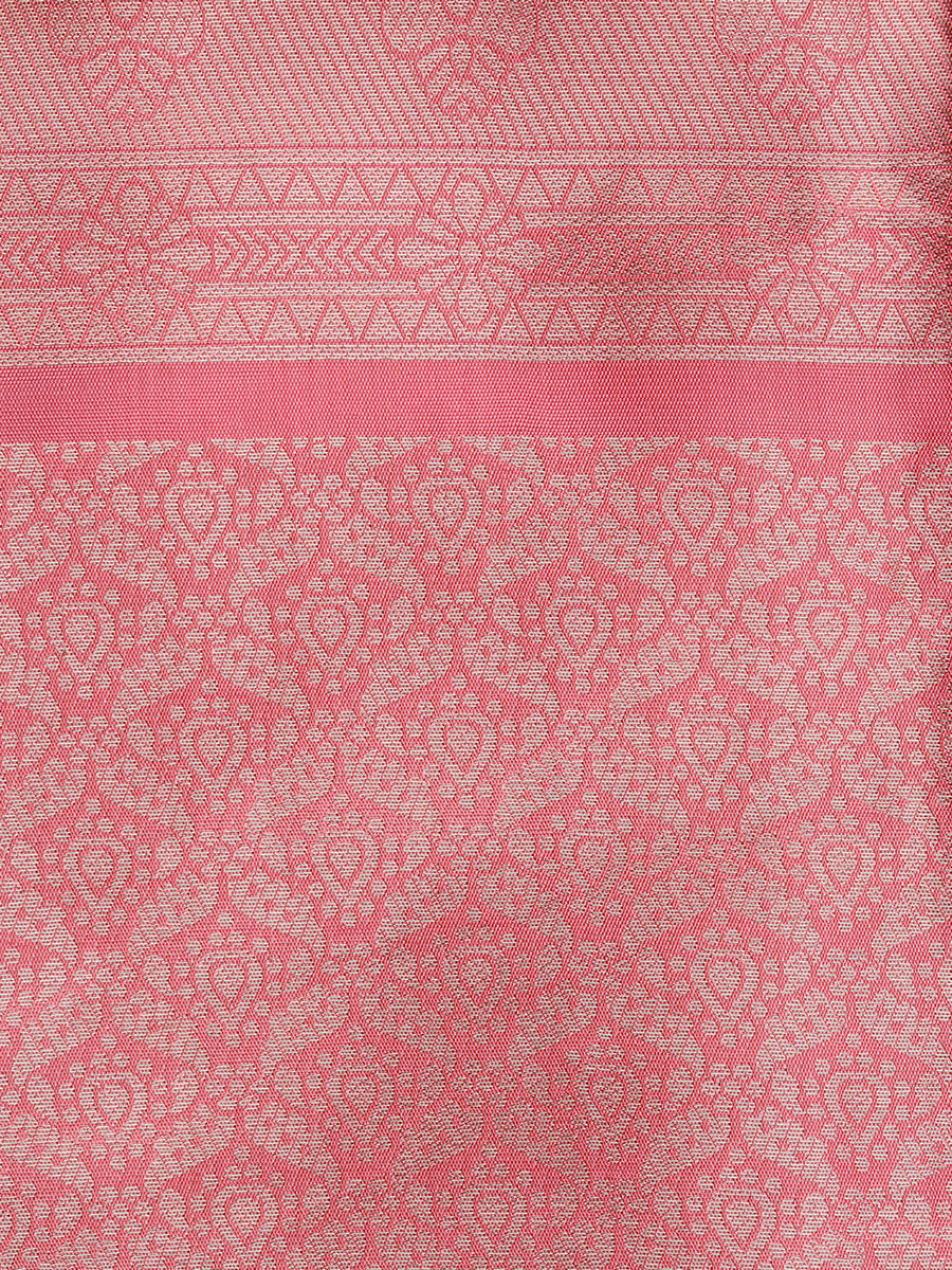 Women Stylish Semi Silk Multi Colour Saree with Contrast Pink Border SS70-Pattern view