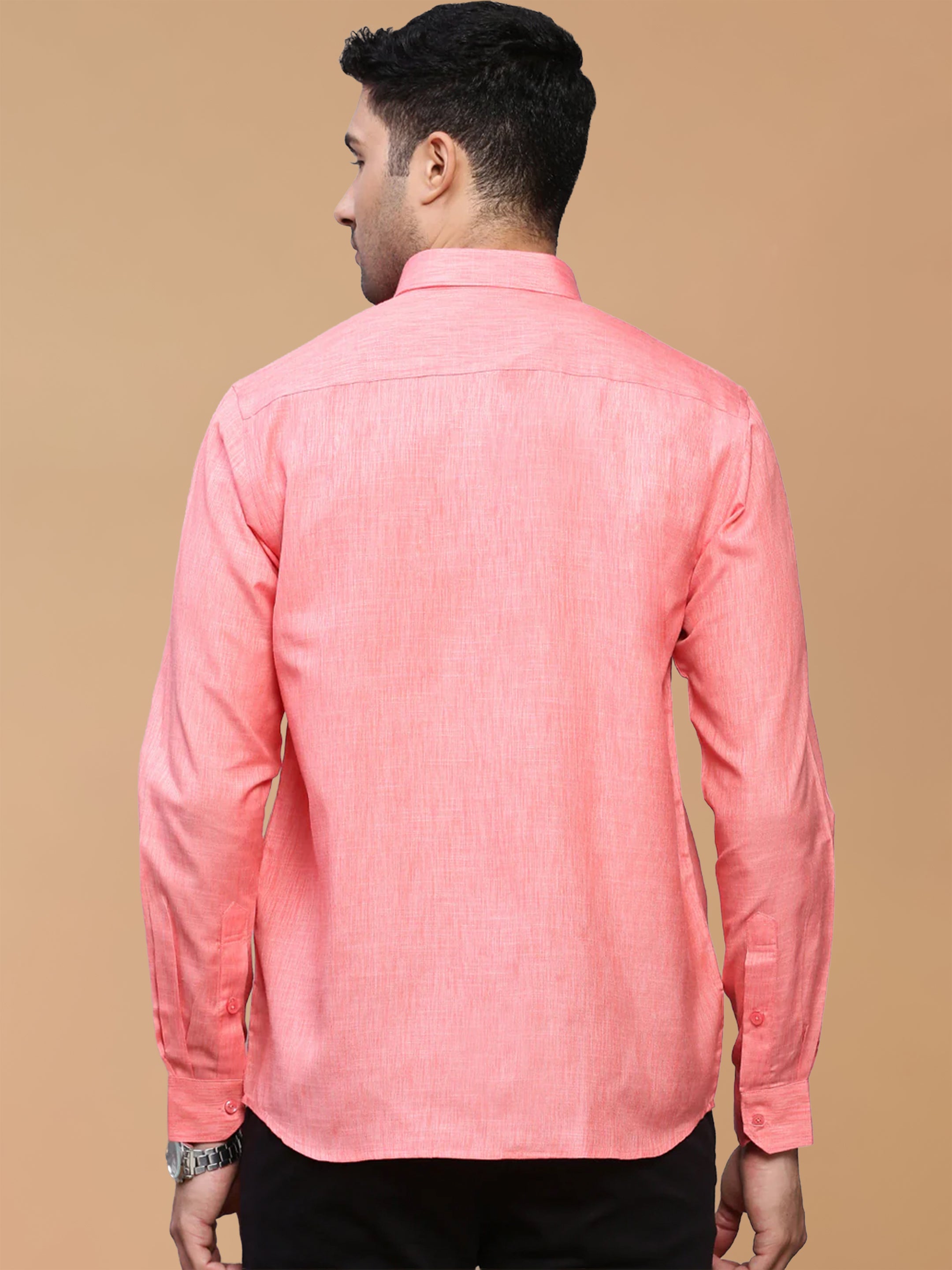 Cotton Rich Pinky Red Regular Fit Shirt T12 CK5