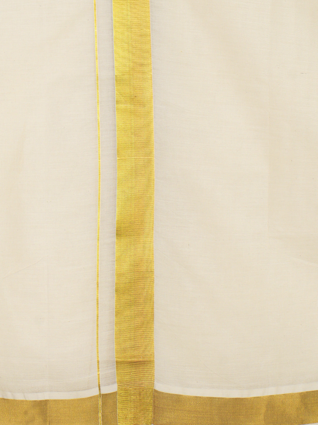 Men Kora Cotton Double Layer Dhoti with Double Side Fancy Jari Border PR12