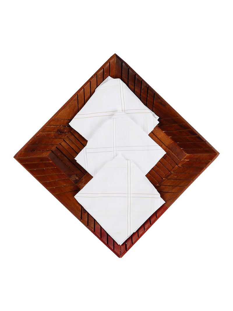 Cotton White Hand Kerchief 2700 (3 in 1)