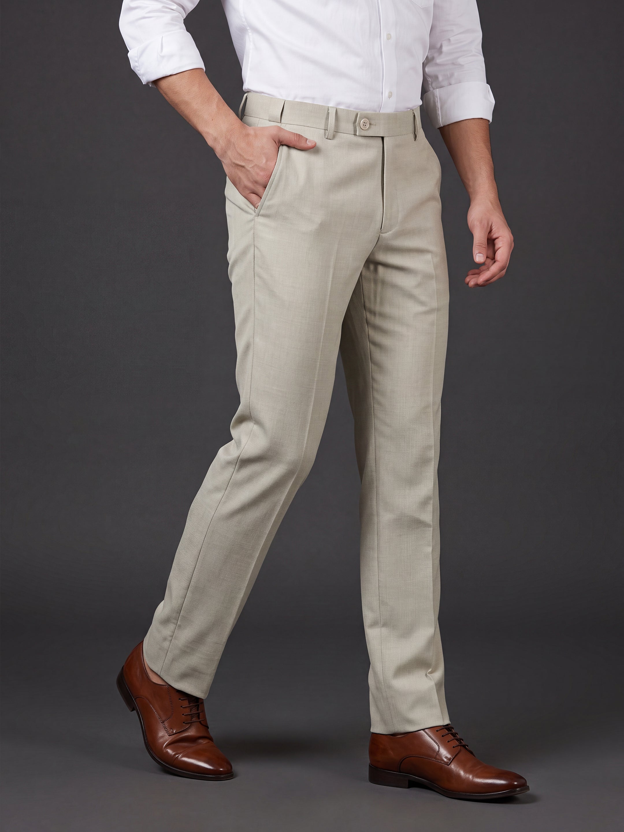 Prima Club Cotton Poly Viscose Stretchable Waistband Olive Grey Pants