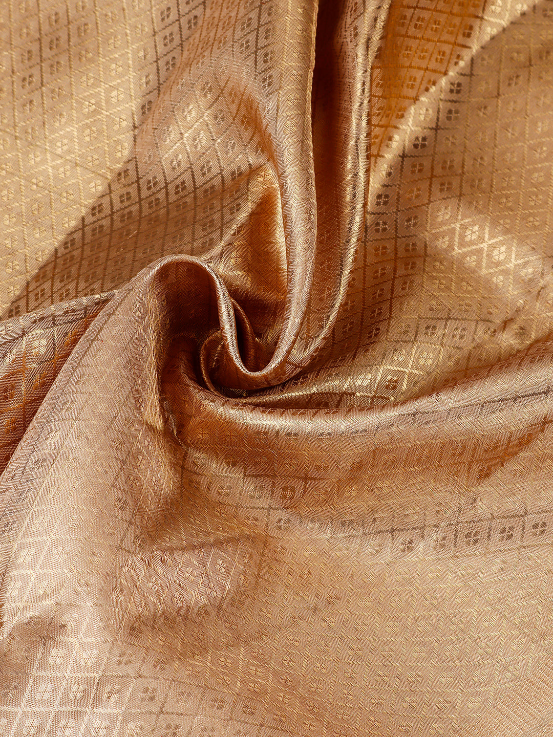 Mens Premium Pure Silk Copper Colour Shirting with 5" Pure Gold Jari Dhoti & Angavasthram Set Rajadharbar-Zoom view