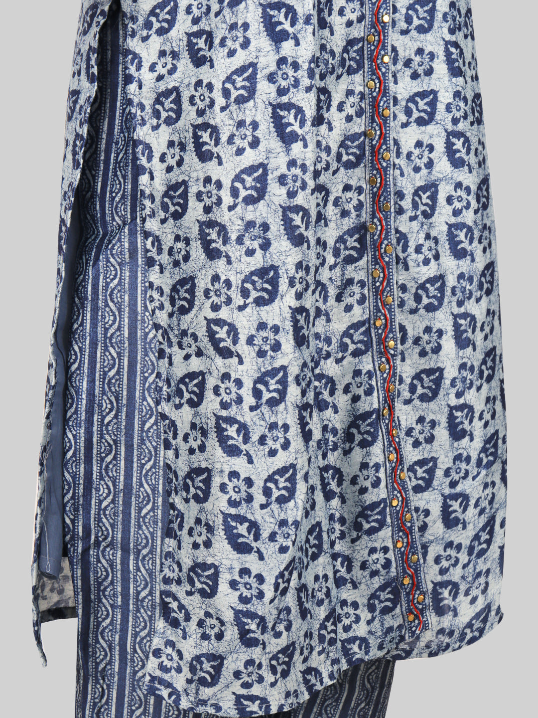 Women Cotton Printed Kurti Set Blue EKS45