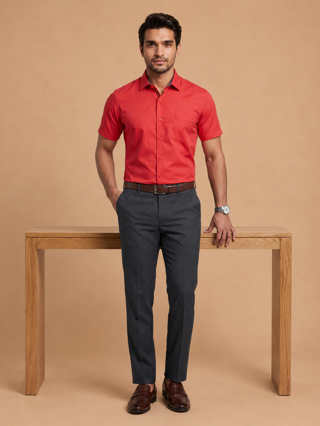 Pack of 2 | 100% Cotton Smart Fit Shirts - Red & Yellow