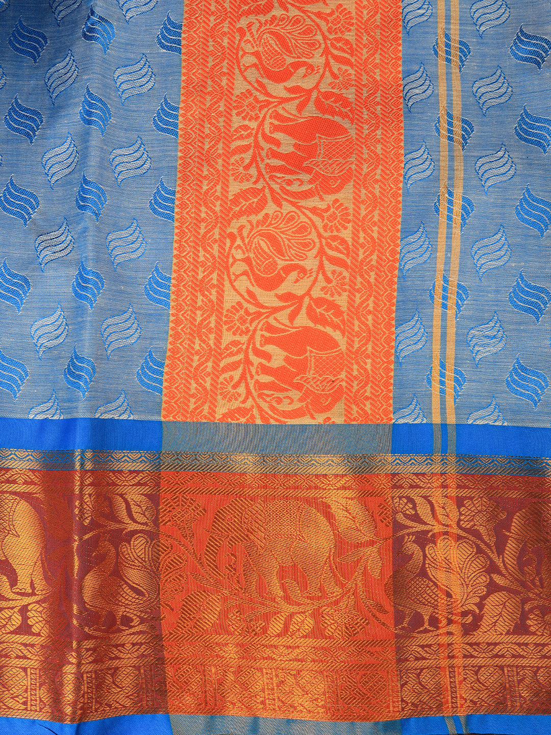 Men Art Silk Panchakacham Blue Bheeshmar(9+5) BM02