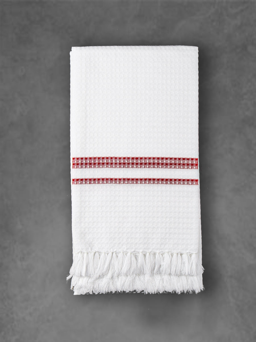 Comfort Cotton Unique Weaving Pattern Bath Towel 1049-Red