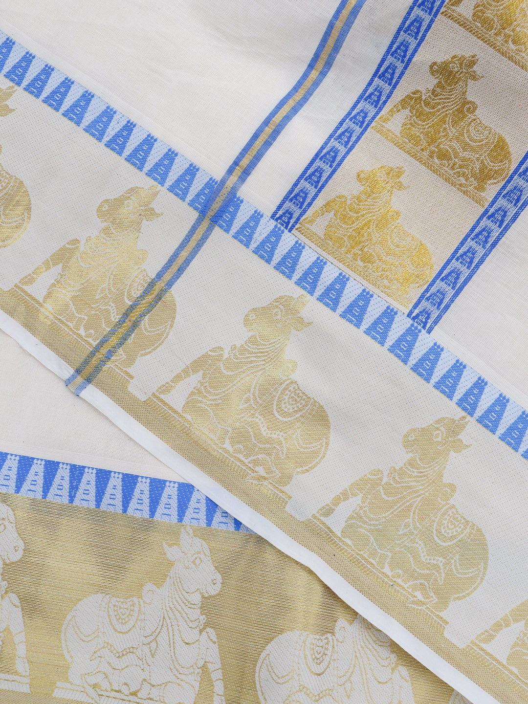 Men Kora Cotton Fancy Jari Border Panchakacham with Angavasthram (9+5)