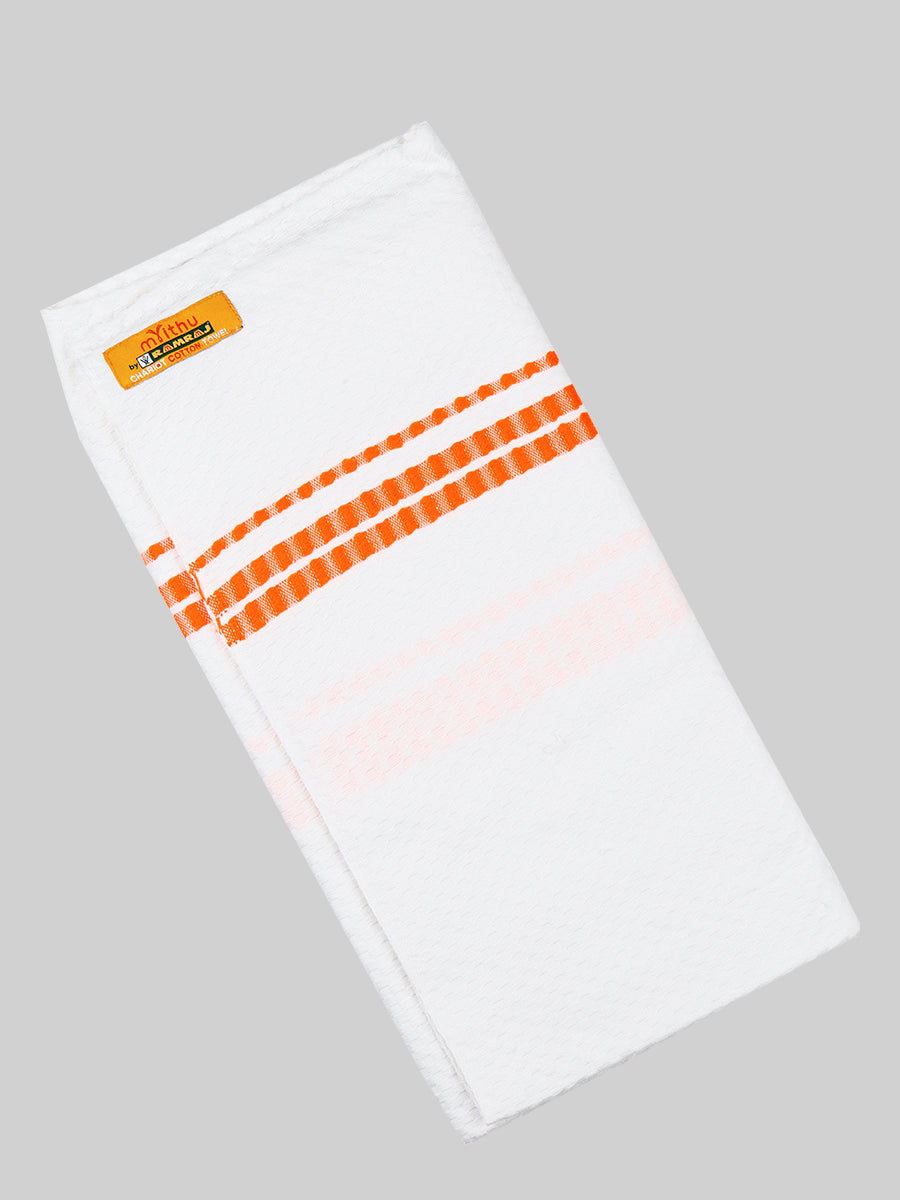 Cotton White Bath Towel Chariot-Orange