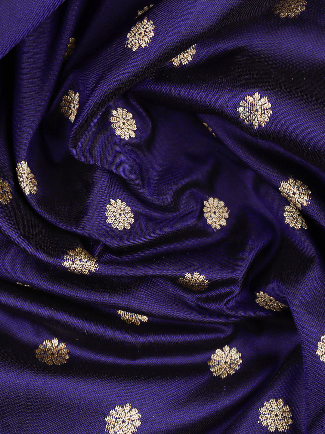 100% Pure Silk Shirt Fabric Navy Blue