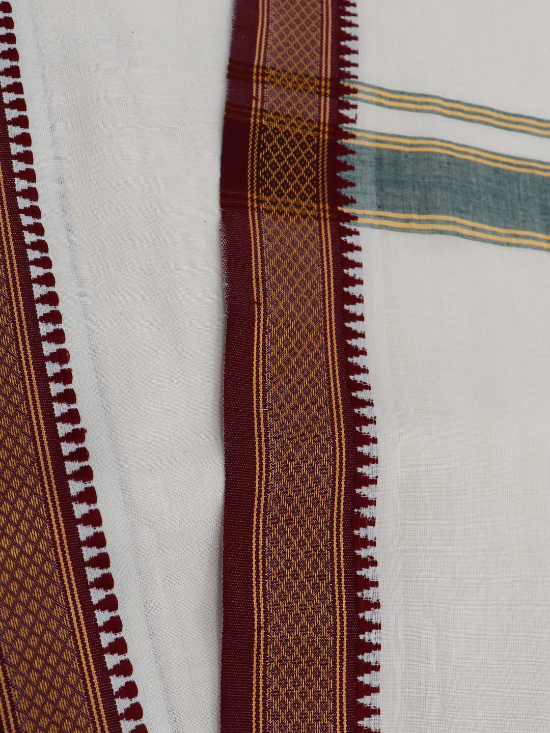Men Kora Cotton Mayilkhan Border Panchakacham Set 5Khan (9+5)
