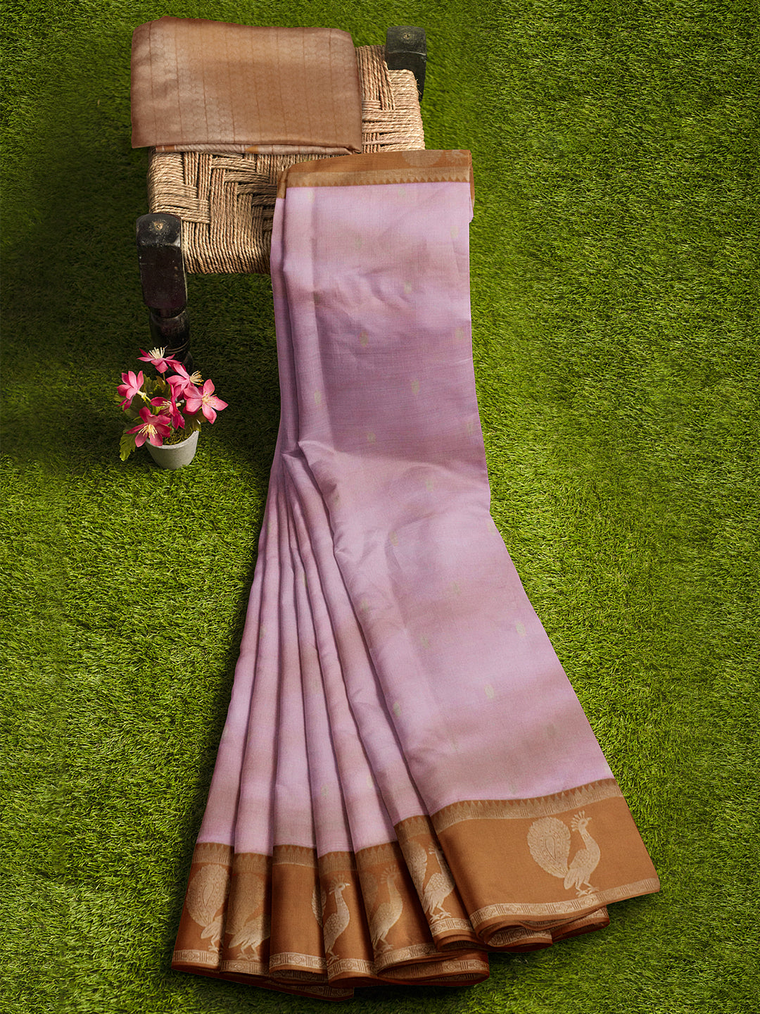 Couple Combo Shirt & Dhoti Set with Saree Pink SS382