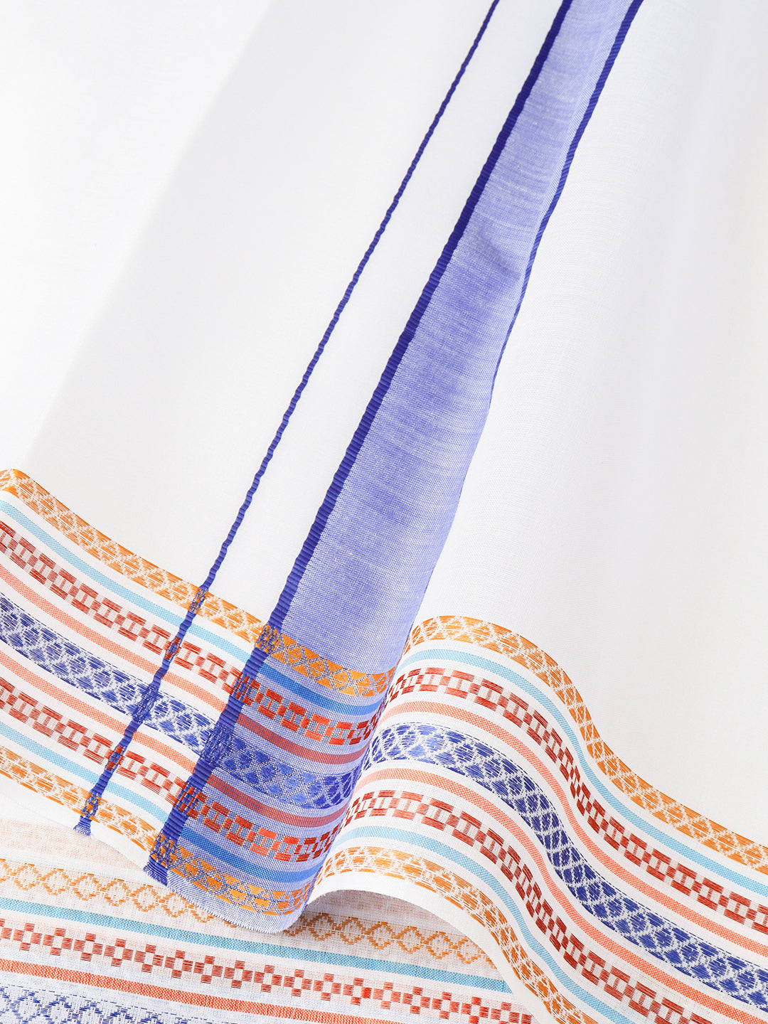 Men Cotton Navy Fancy Border Panchakacham with Angavasthram Srirasthu(9+5) SR49